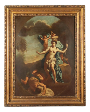 Painting with Allegory of America, 1700s, Oil on Canvas