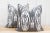Asian Pair of Charcoal & White Ikat Silk Pillows For Sale - Image 3 of 6