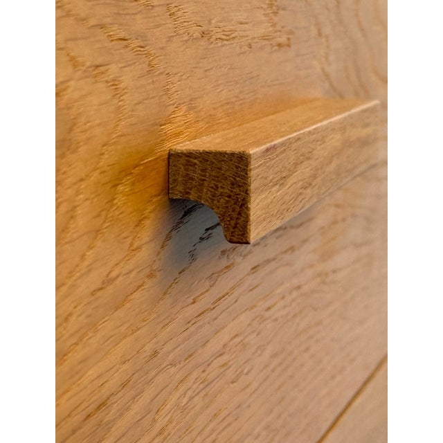 Contemporary Modern Tall Oak Dresser With Lift-Up Mirror For Sale - Image 11 of 12