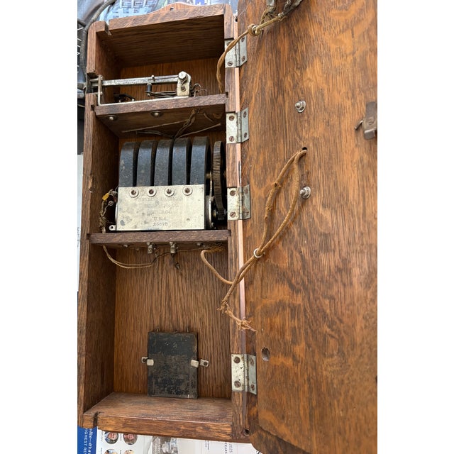 Antique Wall Phone, With Crank & Chimes For Sale - Image 4 of 15