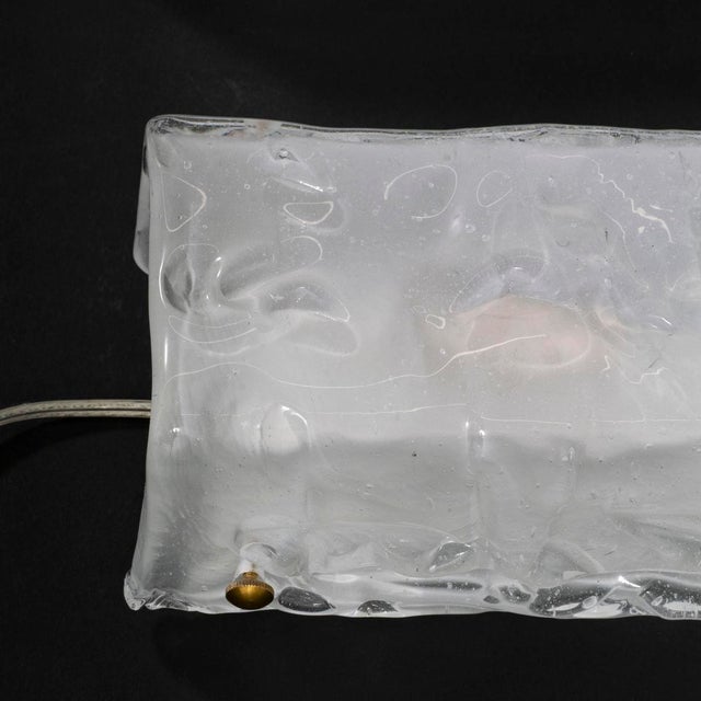 Transparent Pair of textured Murano glass sconces For Sale - Image 8 of 10