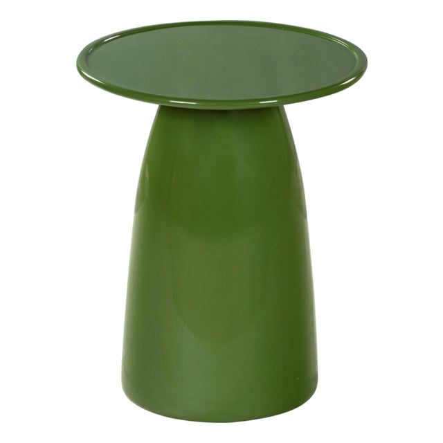 Stephan Concrete High Gloss Accent Table in Olive Green For Sale