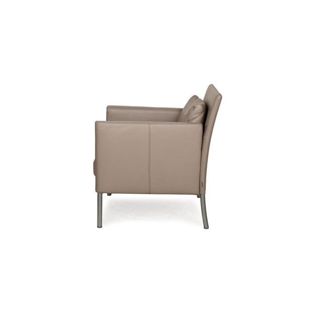 Jason Leather Armchair in Brown-Gray from Walter Knoll / Wilhelm Knoll For Sale - Image 11 of 12