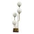 Attributed Goffredo Reggiani Italian Brass & Opaline Glass Four Globe Table Lamp, 1970s For Sale
