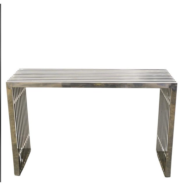 Modern Modern Chrome Metal Console Table For Sale - Image 3 of 9