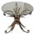 1970's Coco Chanel Style Sheaf of Wheat Metal and Glass Side Table, Drinks Table For Sale