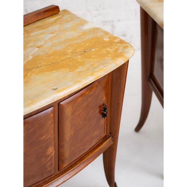 Wood Burlwood and Marble Nightstands in Style of Paolo Buffa, a Pair For Sale - Image 7 of 17