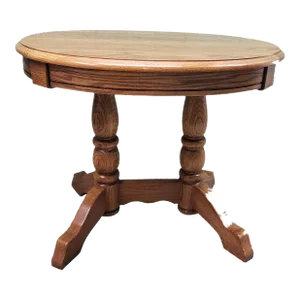 Late 20th Century Traditional Style Solid Wood Oval End Table