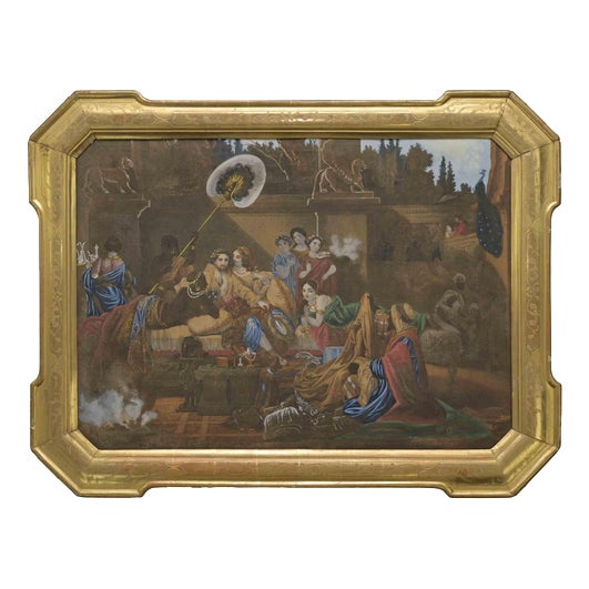 Interior of an Harem, Oil Painting, Late 19th Century For Sale