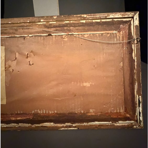 Paint Antique English Country Sheep Landscape Painting in Original Frame, Late 19th Century For Sale - Image 7 of 7