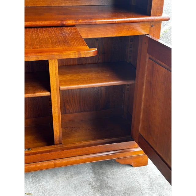 20th Century Cherry Wood Bookcase with Sliding Writing Surface, 1920s For Sale - Image 11 of 18