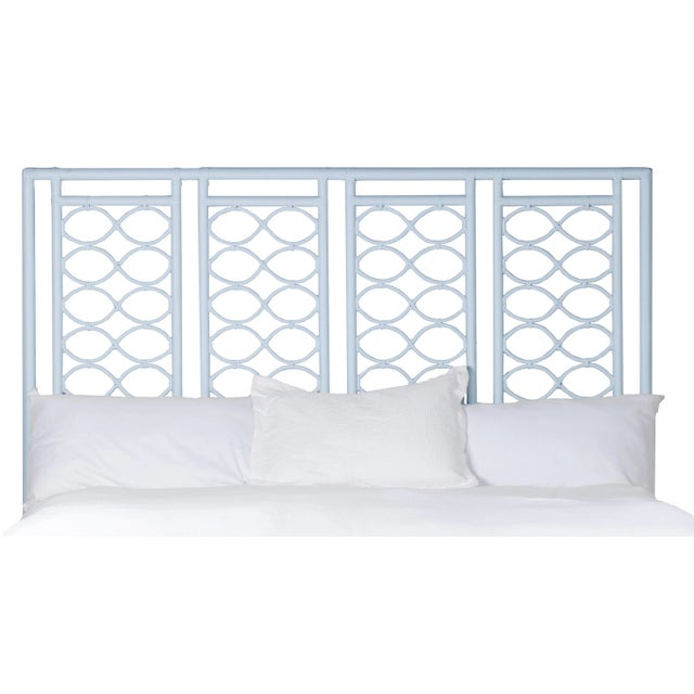 This headboard features classic Rattan design in a geometric pattern. Constructed of solid rattan and hand bound with...