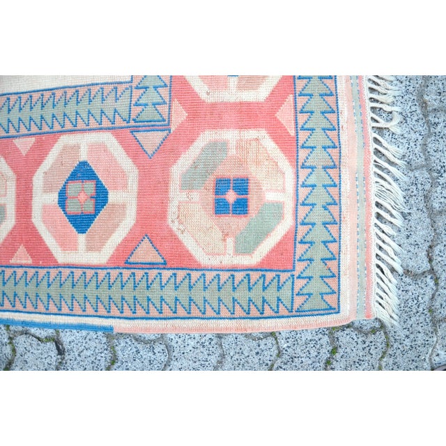 1960s Vintage Turkish Wool Area Rug For Sale - Image 9 of 11