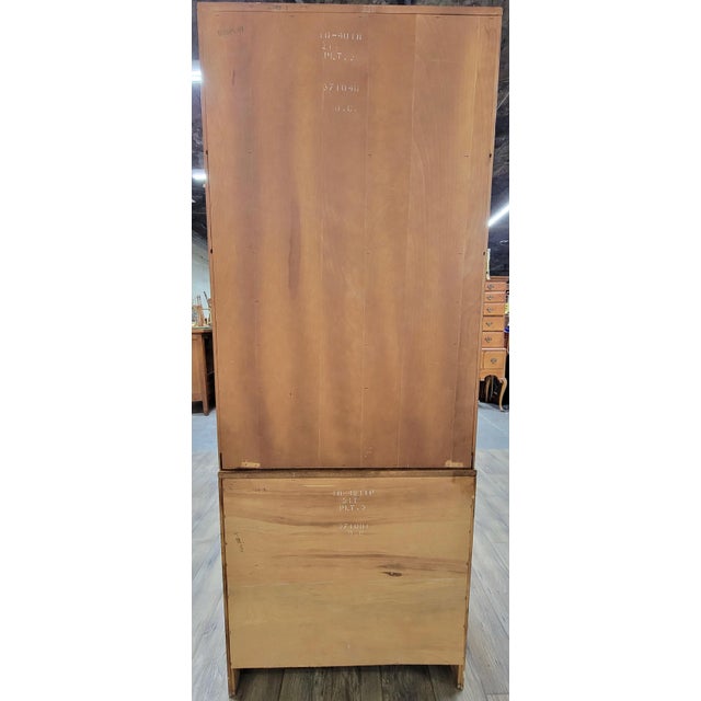 Vintage Ethan Allen Heirloom Nutmeg Maple Crp Cabinet With Hutch For Sale - Image 11 of 11