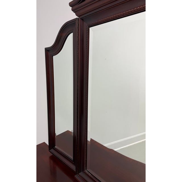 Thomasville Mahogany Chippendale Style Tri-Fold Dresser Mirror For Sale In Charlotte - Image 6 of 11