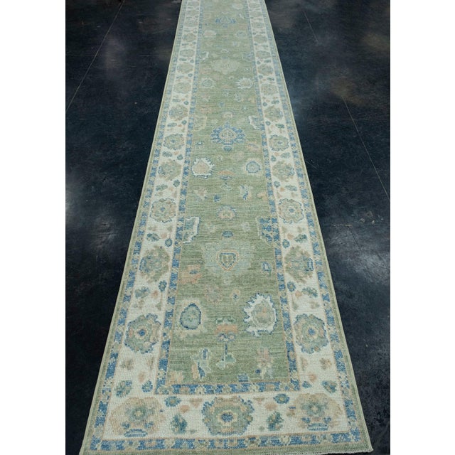 Turkish Oushak Runner Rug 2'10" x 16'1" #17902 Explore a curated collection of hallway runners, wool rugs, and handmade...