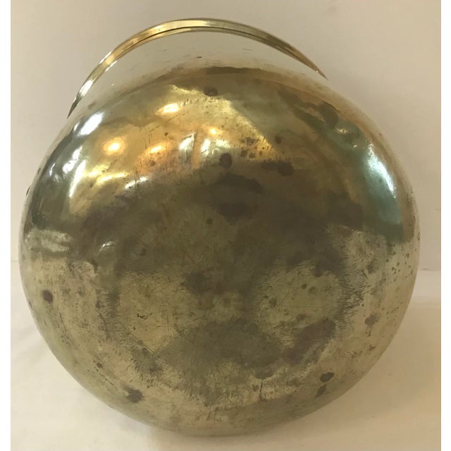 Vintage Brass Jamb Pot With Iron Metal Handle For Sale In Dallas - Image 6 of 7