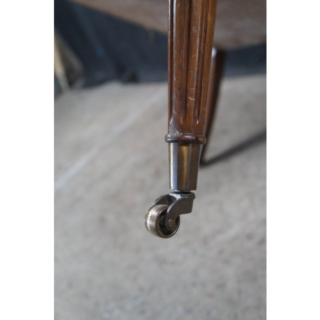 Late 20th Century Hickory Chair Co. Louis XVI French Directoire Mahogany Green Fauteuil Armchair For Sale - Image 11 of 12