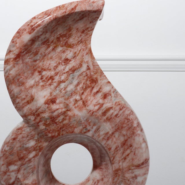 Stone 1980s Modern Free Form Abstract Pink Marble Sculpture For Sale - Image 7 of 10