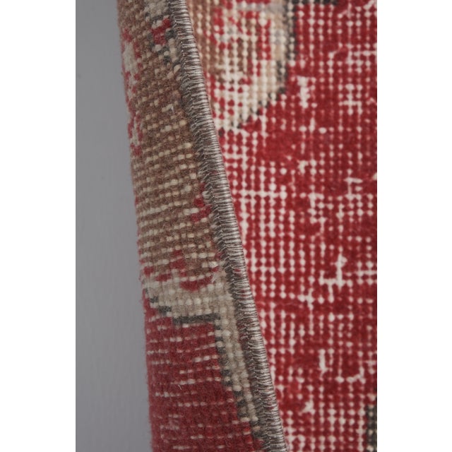 Brick Red 1960s Traditional Turkish Hand Knotted Vintage Long Runner Rug - Stair Carpet 2'8'' X 13'3'' For Sale - Image 8 of 12