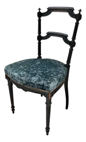 Napoleon III Chair in Blue Velvet, 1890s