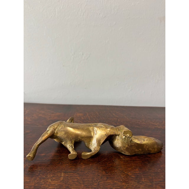 Early 20th Century Vintage English Brass Fox For Sale - Image 5 of 5