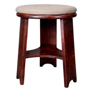 Brazilian Mid-Century Three Legged Round Stool in Hardwood, Cimo For Sale