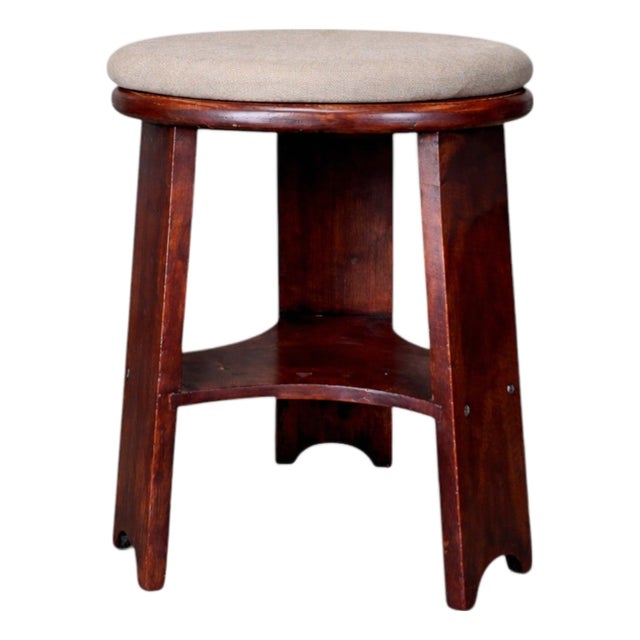 Brazilian Mid-Century Three Legged Round Stool in Hardwood, Cimo For Sale