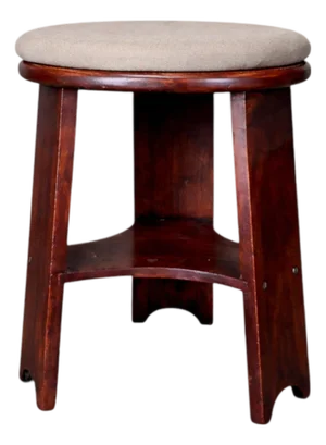 Brazilian Mid-Century Three Legged Round Stool in Hardwood, Cimo