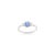 Metal Cushion Cut Blue Sapphire Diamond Engagement Ring in 18k Gold Size 5.5 For Sale - Image 7 of 12