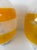 Metal Pair of Murano Glass Orange White Smoke Saturn Lamps. Italy, 1970s For Sale - Image 7 of 13