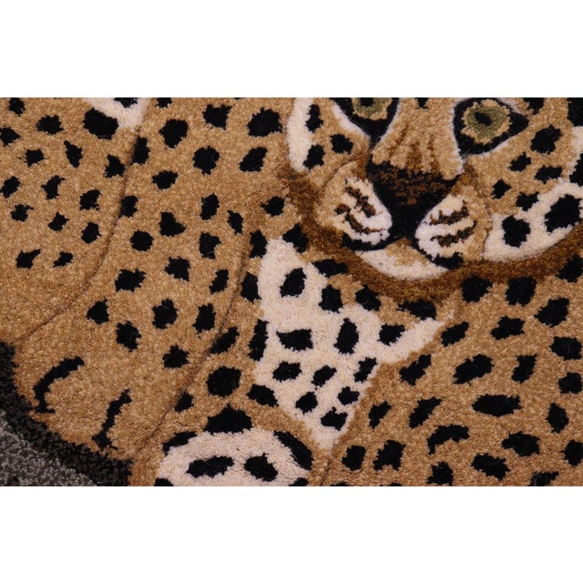 1990s Contemporary Baby Leopard Animal Design Area Rug For Sale - Image 5 of 13
