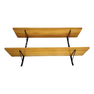 Mid-Century Modern Elm Wall Shelf, Germany, 1960s For Sale