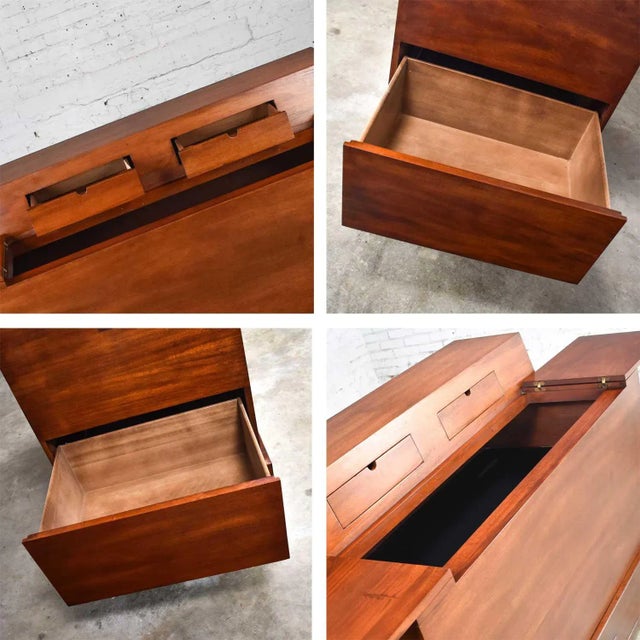 Vintage MCM Art Deco Style Entry Desk or Dry Bar Mahogany by Ima s.a. Bogota, Colombia For Sale - Image 12 of 13