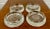 This is a gorgeous set of four vintage, likely antique, glass furniture coasters, caster cups, floor protectors, or carpet...