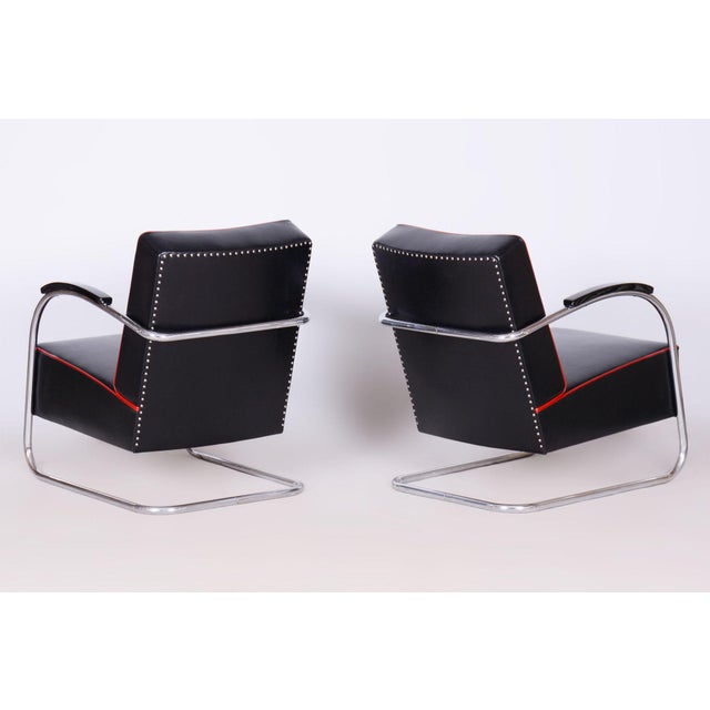 Bauhaus FN21 Armchairs in Leather by Mücke-Melder for Up Závody, Czech, 1930s, Set of 2 For Sale - Image 12 of 17