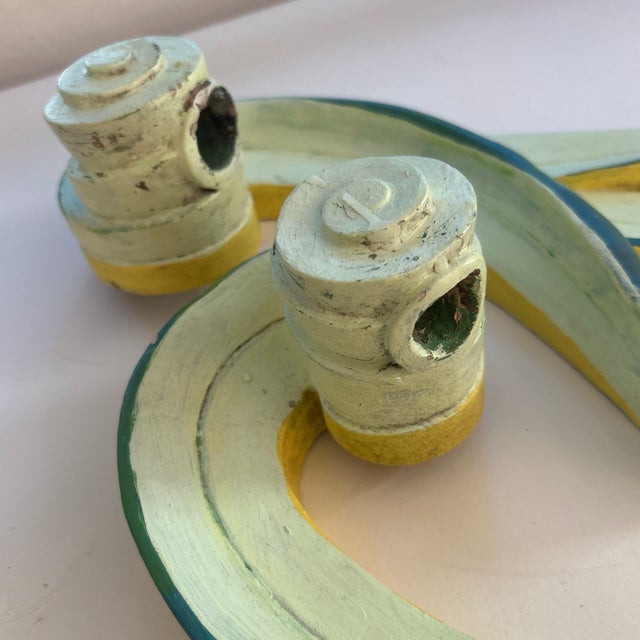 1940s American Chalk Paster Leaf Design Candle Wall Sconces a Pair For Sale - Image 11 of 11