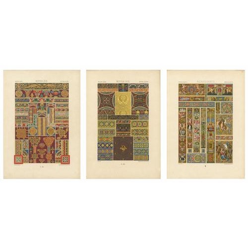After Albert Racinet, Medieval & Renaissance Ornament, 1873, Lithograph, Set of 3 For Sale - Image 6 of 9