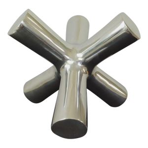 Torre & Tagus Large Contemporary Metal Chrome Jack Jacks Sculpture Decor