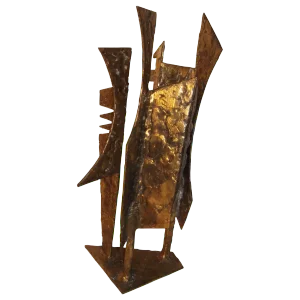 "Sculpture 95" Abstract Modern Art Bronzed Welded Iron by J. McVicker