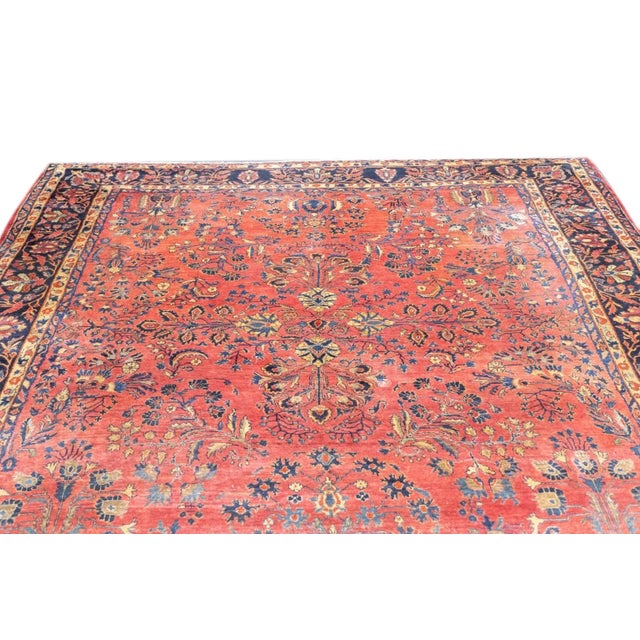Antique Sarouk Rug 9'2'' x 11'3'' For Sale - Image 12 of 12