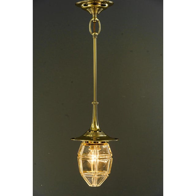 Art Deco Hanging Lamp with Cut Glass Shade, Vienna, Austria, 1920s For Sale - Image 9 of 14