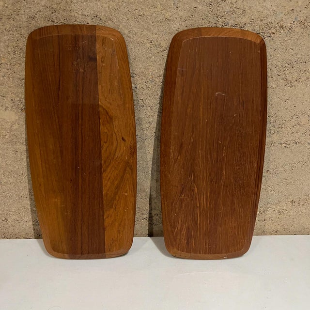 Mid-Century Modern 1970s Denmark Dkf Lundtofte Solid Teak Two Carving Boards For Sale - Image 3 of 8