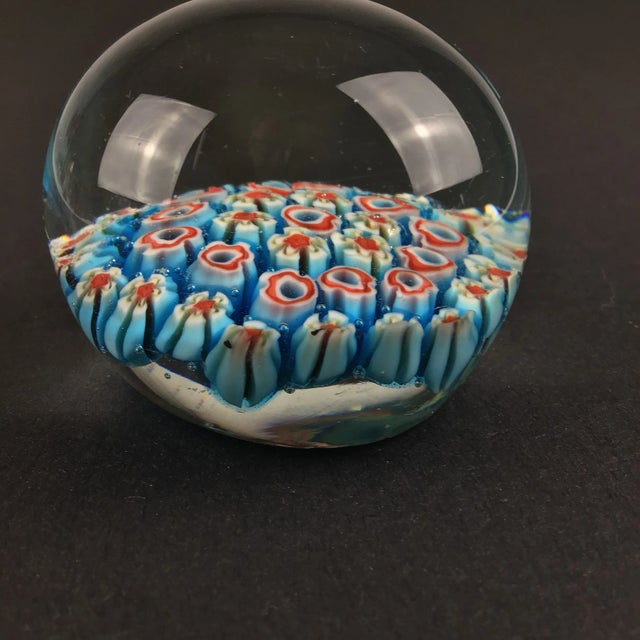 1980s Italian Milleflora Round Glass Paperweight For Sale In Portland, ME - Image 6 of 10