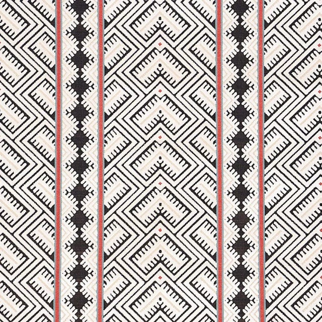 Schumacher Sample - Schumacher Parvin Velvet Fabric in Black & Ivory For Sale - Image 4 of 4