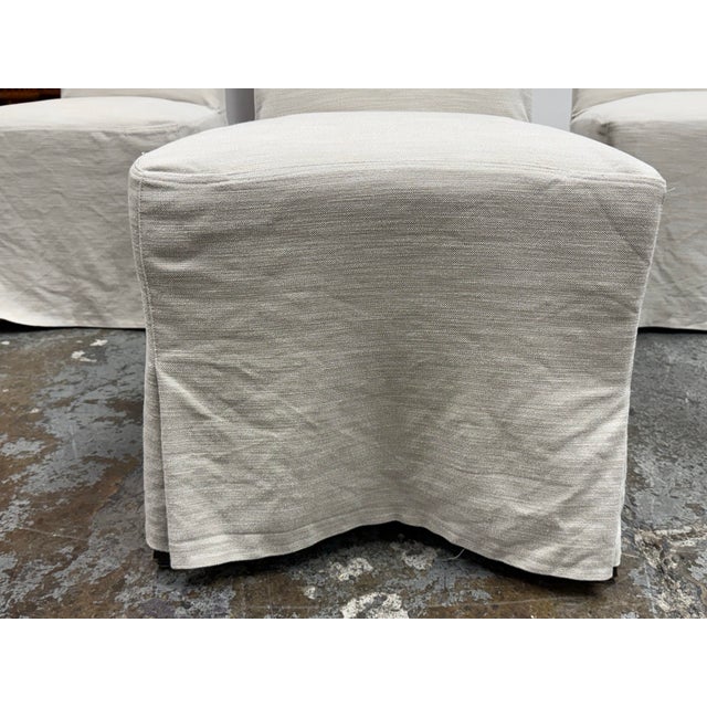 Crate & Barrel Addison Slipcovered Dining Chairs, Set of Four For Sale - Image 9 of 12