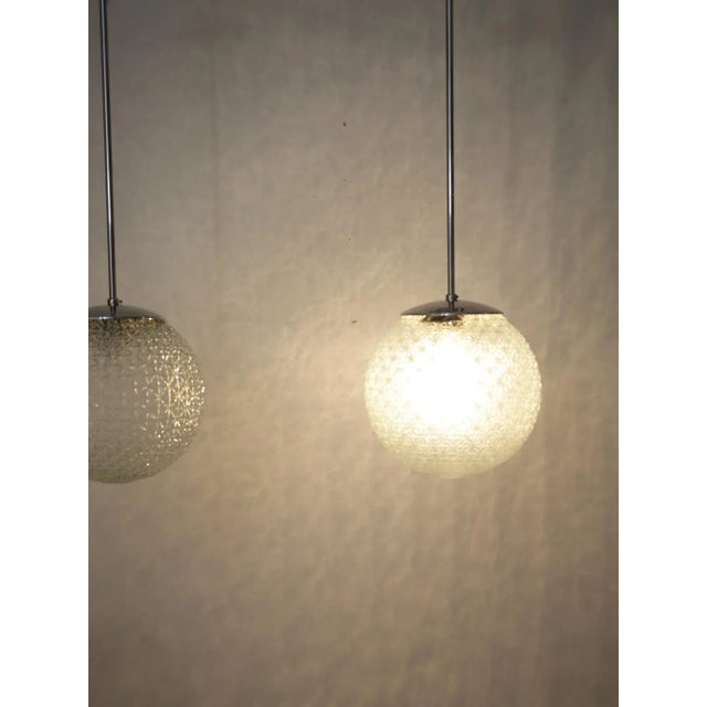 Metal Mid-Century Czechoslovakian Glass Pendants, 1960s, Set of 2 For Sale - Image 7 of 8