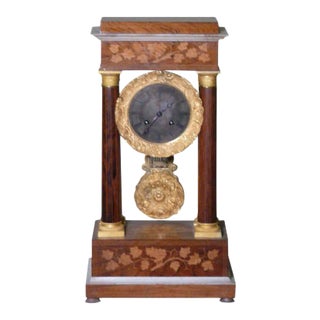 1838 French Empire Very Fine Paris Portico Clock- On Sale For Sale