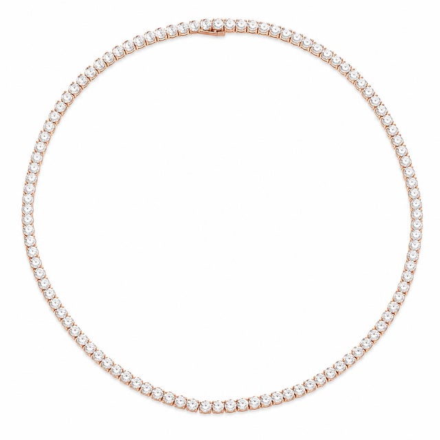 10k Rose Gold 60 CTTW Lab-Grown Diamond Tennis Necklace, 22 In For Sale - Image 4 of 7