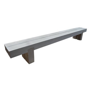 Andrianna Shamaris St. Barts Long Teak Wood Log Bench For Sale